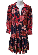 Vince Camuto NEW Women's 10 Navy Blue Floral Boho Dress