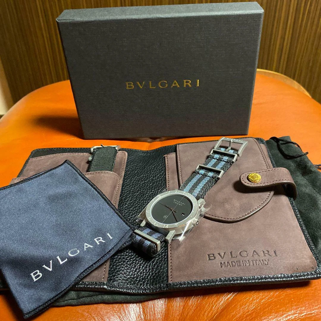 FRAGMENT x BVLGARI Watch Japan Limited Model Round Analog Black Dial