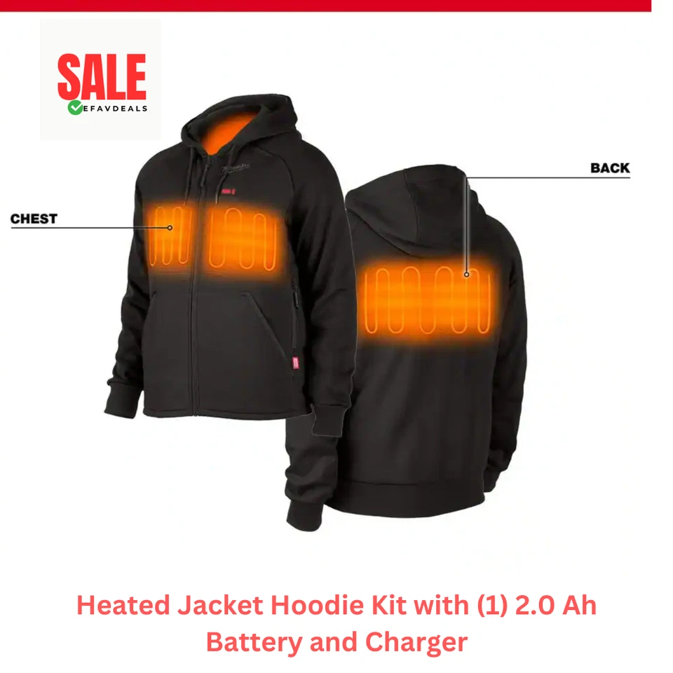 Milwaukee Men's Heated Jacket M12 Heated Hoodie Kit Size LARGE/XLARGE Black - Image 2 of 4