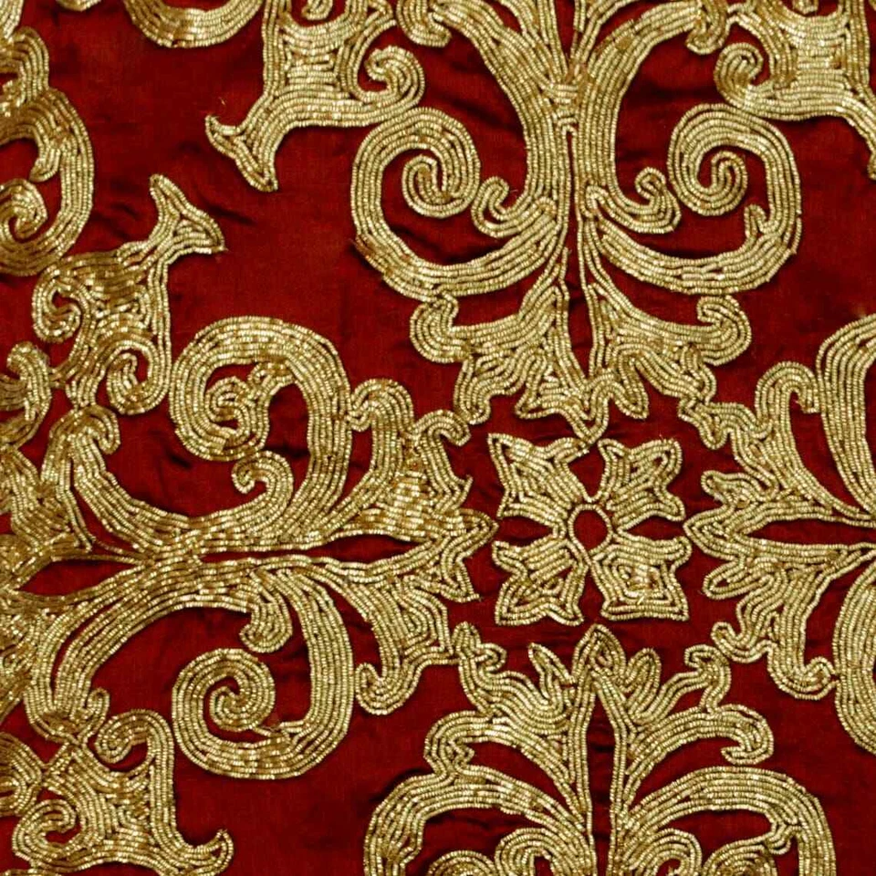 Square Decorative Pillow Case Red 16"x16", Sofa Decor Silk Fabric - Admirable - Image 3 of 4