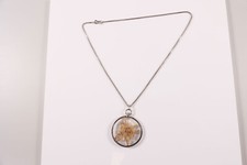 Antik- Collier Kette Halskette Anhänger Silber 835 / 925 echtes Edelweiß Haare