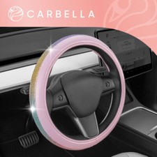 Bling Car Steering Wheel Cover For Women Cute Pink Diamond Rhinestone 15 Inch