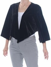 Alex Evenings - Black Velvet Crop Jacket - Size Xl - Rrp £50