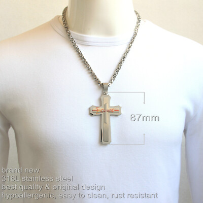 Collana Con Ciondolo A Forma Di Croce Di Gesù Cristo, Per Donne E Uomini In Acciaio Inossidabile Colore Oro Con Catena Cristiana~p173801196 - Foto 3