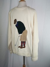 HATHAWAY HAND INTARSIA OFF WHITE GOLF SWEATER - XL 19th Hole