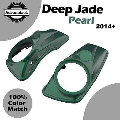 DEEP JADE PEARL For Harley Touring 14+ Advanblack 8'' Saddlebag Speaker Lids