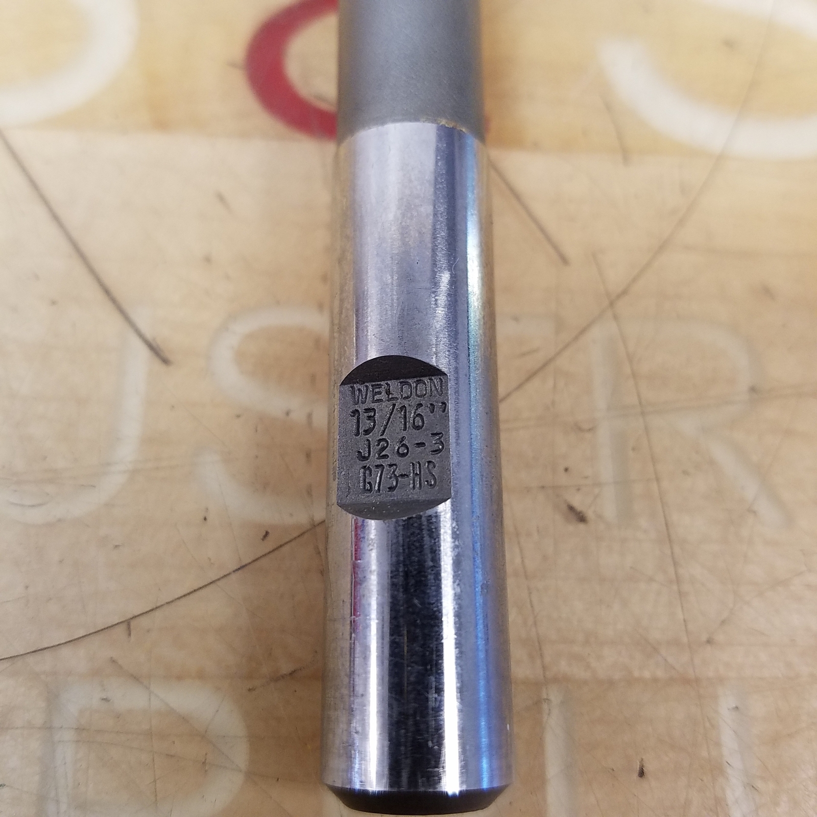 Weldon J263 Jig Bore Reamer, 13/16" Diameter, 1/2" Shank, 8 Flute, 45