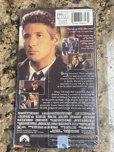 Vintage Primal Fear Richard Gere Factory Sealed VHS - Picture 2 of 5