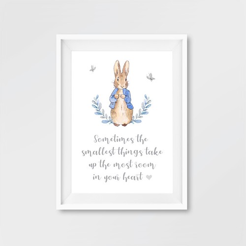 Peter Rabbit Quote Nursery Prints Childrens Bedroom Pictures Decor Wall Art Gift - Picture 5 of 9