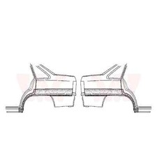 Seitenwand Set links rechts hinten für Opel Kadett E 39_ 49_ 1.6i Cat T85 2.0i