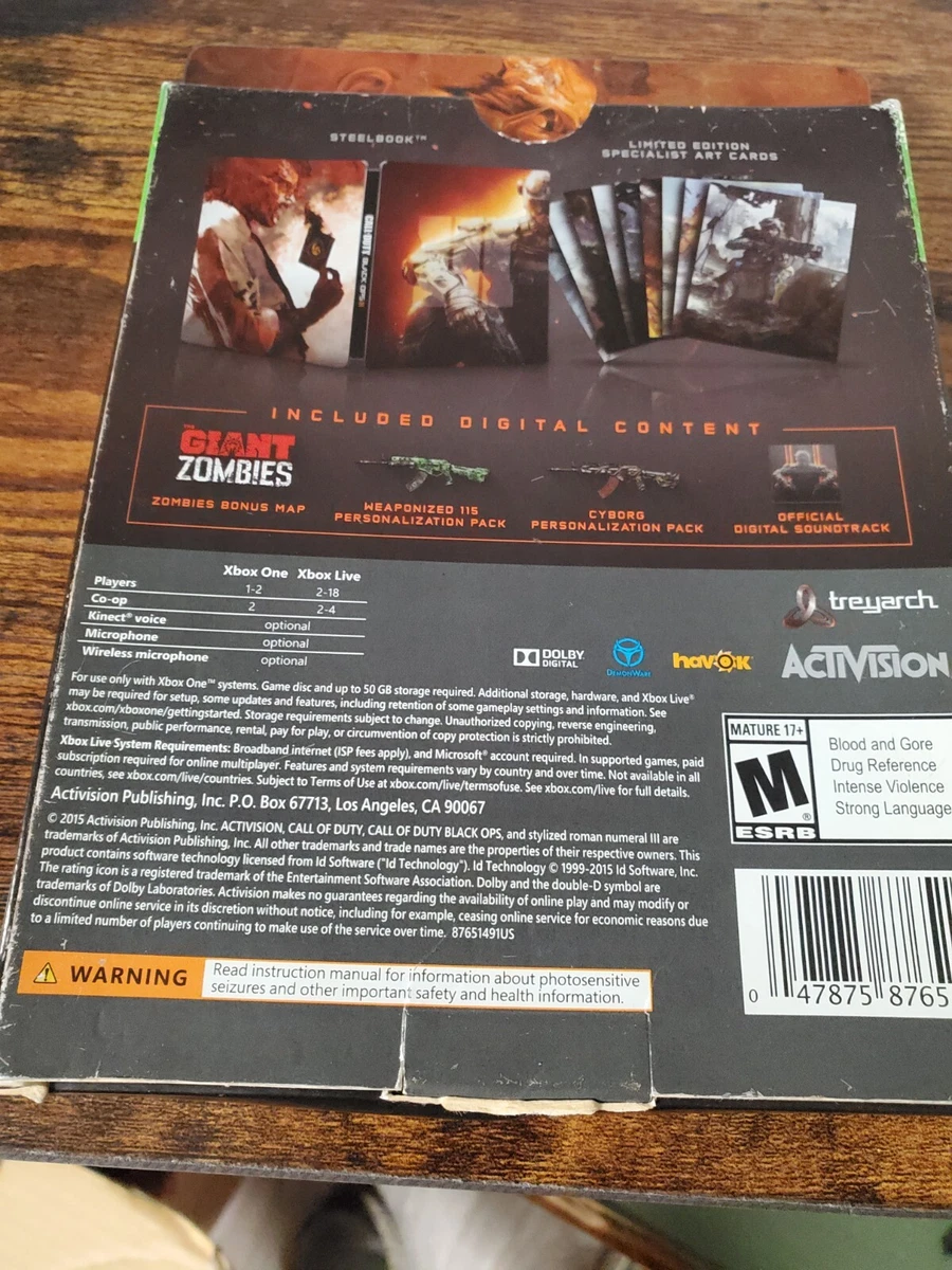 Call of duty black ops on sale 3 hardened edition xbox one