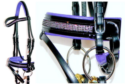FSS GLISTEN Curve U KRISTALL AMETHYST BLING LILA deutscher Komfort PATENT Trense  