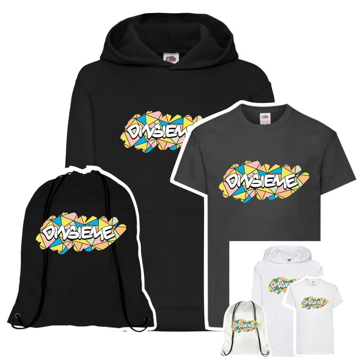 felpa cappuccio da bambino T SHIRT SACCA DINSIEME YOUTUBER Regalo