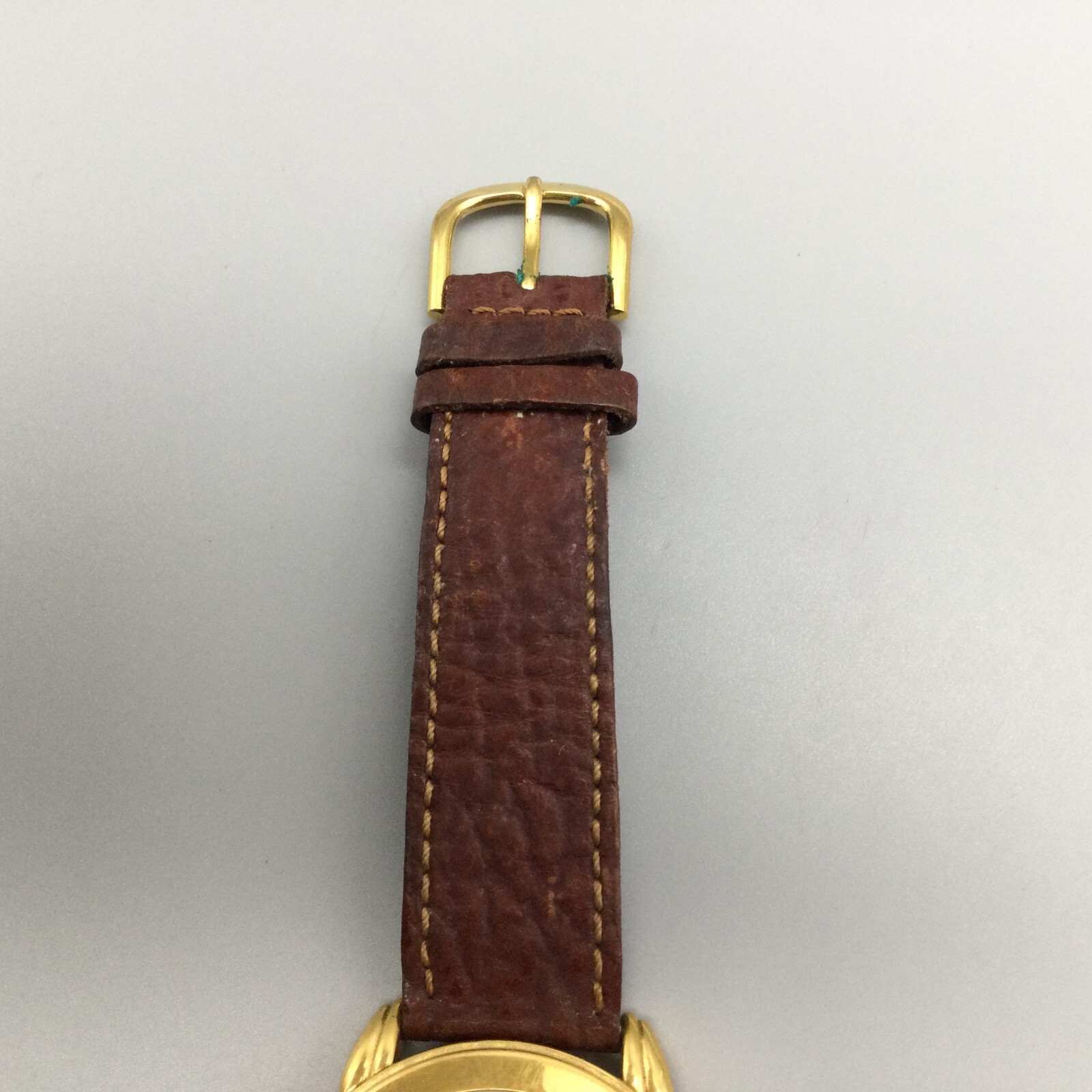 ESQ Esquire Watch Men 36mm Gold Tone Round Dial Brown Leather Band New