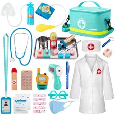 Sundaymot Doctor Kit for Kids, 34 Pcs Pretend Play Medical Set for Toddlers Ages