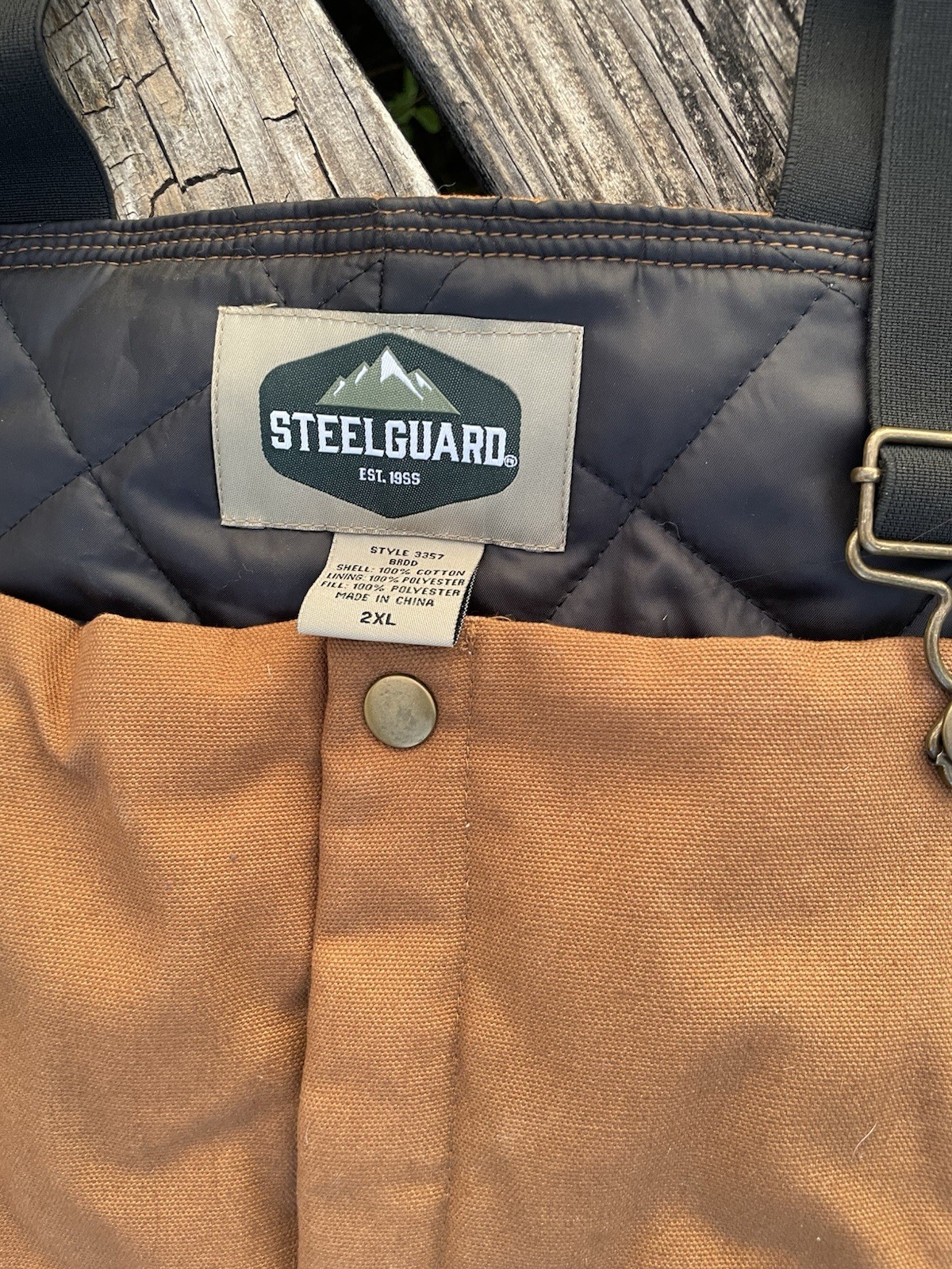 Steel Guard Heavy Coveralls 2 XL Adjustable ShoulderStrapsInsulated Brown Canvas