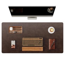 Genuine Leather Desk Mat, 35.4"X17" Office Desk Pad, Thick Premium Table Pad ...
