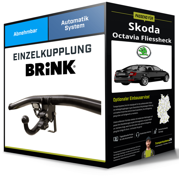 Abnehmbare AnhäNgerkupplung FüR Skoda Octavia Fliessheck 04- II Typ 1Z3 Brink-image