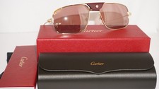 CARTIER Sunglasses Aviator Gold Gold Calfskin Red CT0193S 003 60 18 135