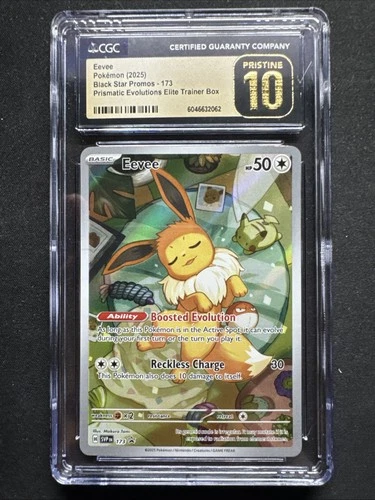 CGC 10 PRISTINE Eevee 173 Black Star Promo Prismatic Evolutions SVP ETB Pokemon