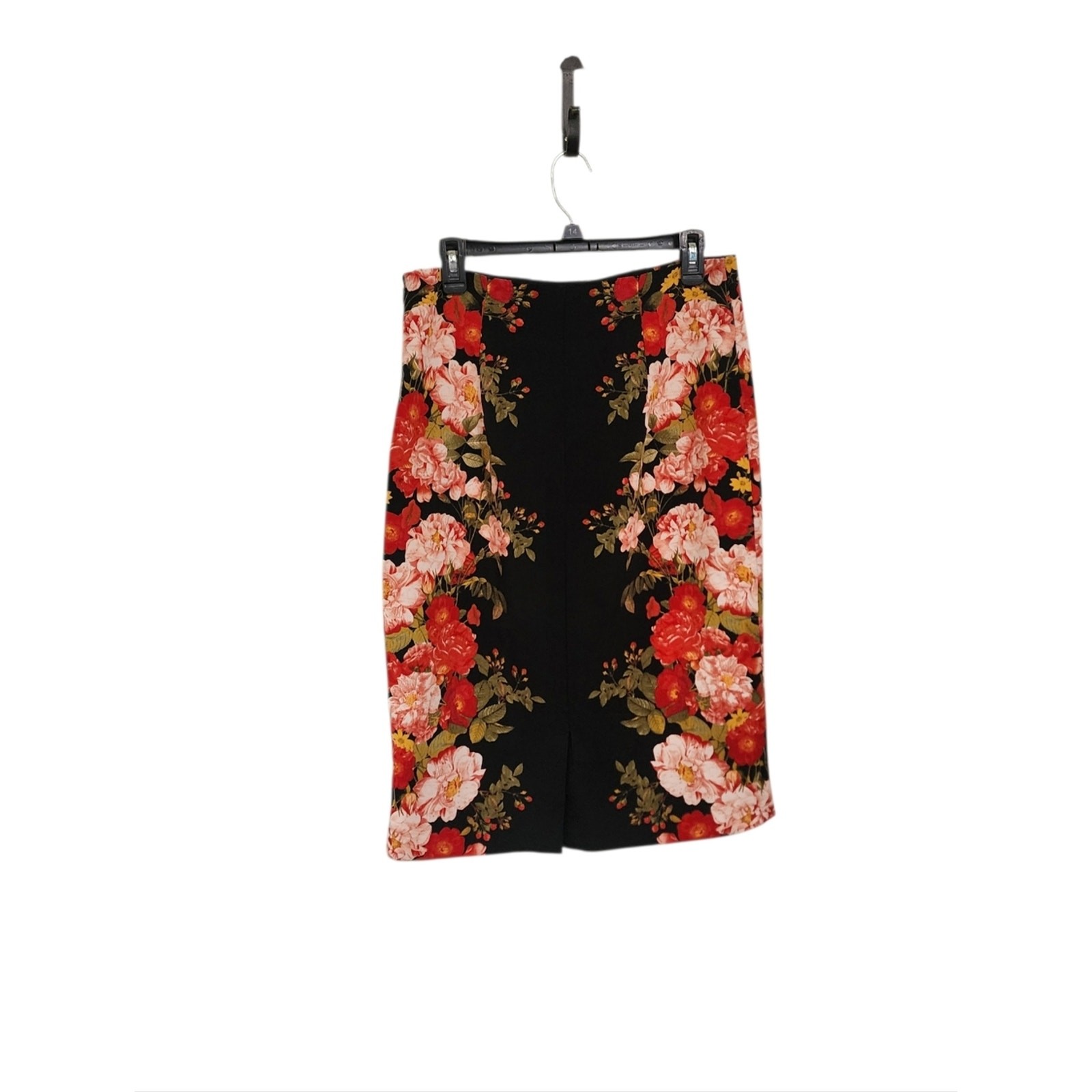 Worthington Midi Skirt 12 Dark Floral  Romantic Office Work-image