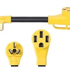 NEMA 10-50P to 14-50R 240V 50 Amp 3 Prong Dryer Plug to 4 Prong Generator Ou