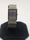 Seiko Quartz Tank 2P20-5330 Two-Tone  Watch grey dial Roman numerals ultra-slim