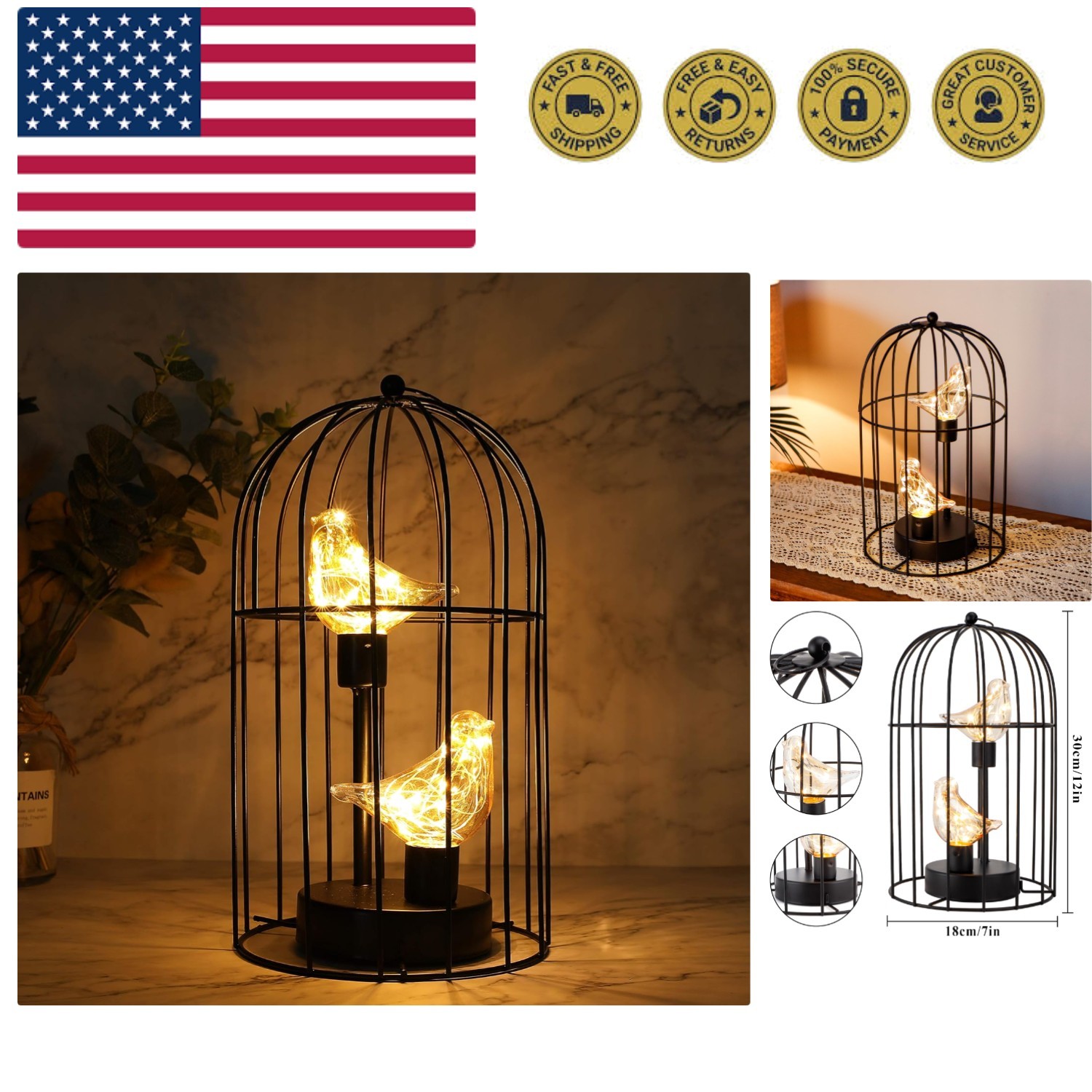 Decorative Lamp Battery Operated 12" H Cordless Table Lamp W