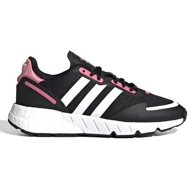 Schuhe Ausbildung Damen Adidas ZX 1K Boost FX6872 Rosa-Schwarz-Weiß