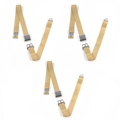 Fits 1981 - 1987 Airplane 2pt Tan Lap Bench Seat Belt Kit - 3 Belts v8