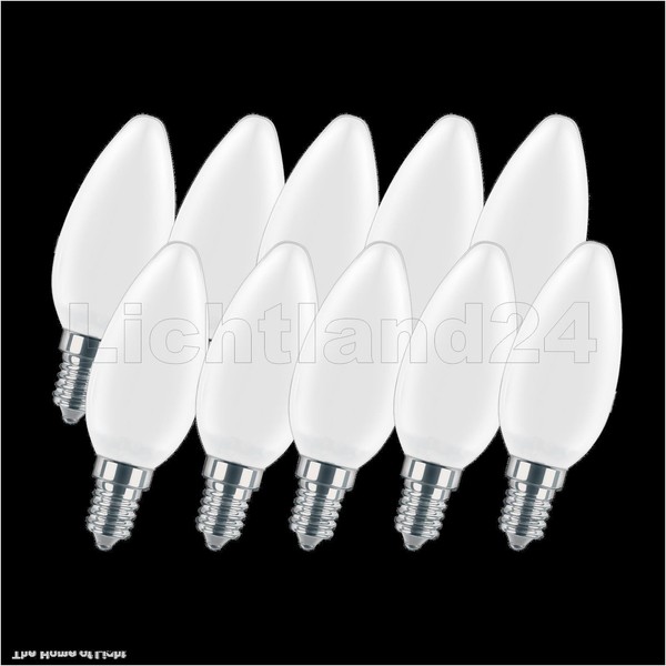 10Er Pack E14 Led Filament Kerze Matt C35 - 2W (= 25W) 2700K Warmweiß GlüHlampe-image