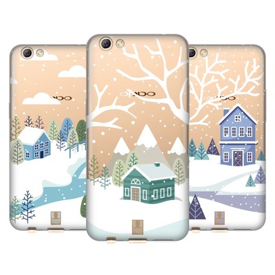 HEAD CASE DESIGNS WINTER COTTAGES SOFT GEL CASE FOR OPPO PHONES