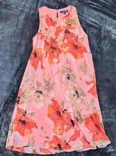 Lauren Ralph Lauren Womens 10 Pink Floral Sleeveless Shift A-Line Dress NWT