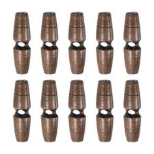 10pcs Wooden Toggle Buttons 40mm Single Hole Olive Sewing Button, Brown
