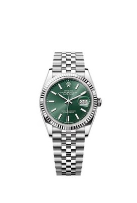 Rolex Datejust 36 NEW 2026 Mint Green Index Dial Fluted Bezel Stainless Jubilee