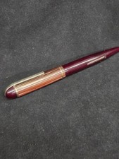 Eversharp Skyline Fountain Pen Burgundy w Striped cap  Restored