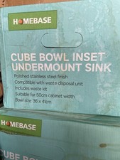 Cube Inset Stainless Steel Polished Finish Undermount Kitchen Sink Single Bowl