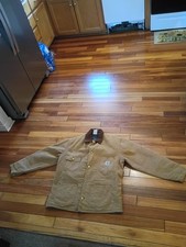 Vintage Carhartt Chore Jacket 6BLC Size 42 Barn Coat Blanket Lined Brown