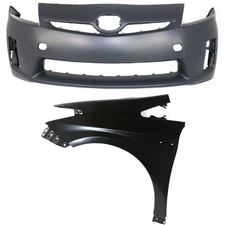 Bumper Cover Kit For 2010-2011 Toyota Prius Front Bumper Cover and Fender 2pc