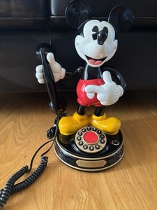 Disney Mickey Mouse Rotary Telephone Phone Vintage 1970s Figurine