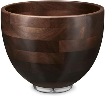 Premium Walnut Wood Mixing Bowl   5 Quart   Compatible with 4.5 & 5 Qt Tilt-H...