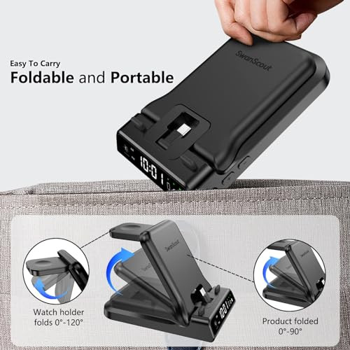 25W USB C Schnell Ladestation für Samsung, SwanScout 701S, faltbar 3 in 1 - Bild 6 von 7