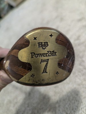 #ad Vintage Golf Club Persimmon Wood Driver Hamp;B PowerBilt Grand Slam Citation 7 Wood $60.00