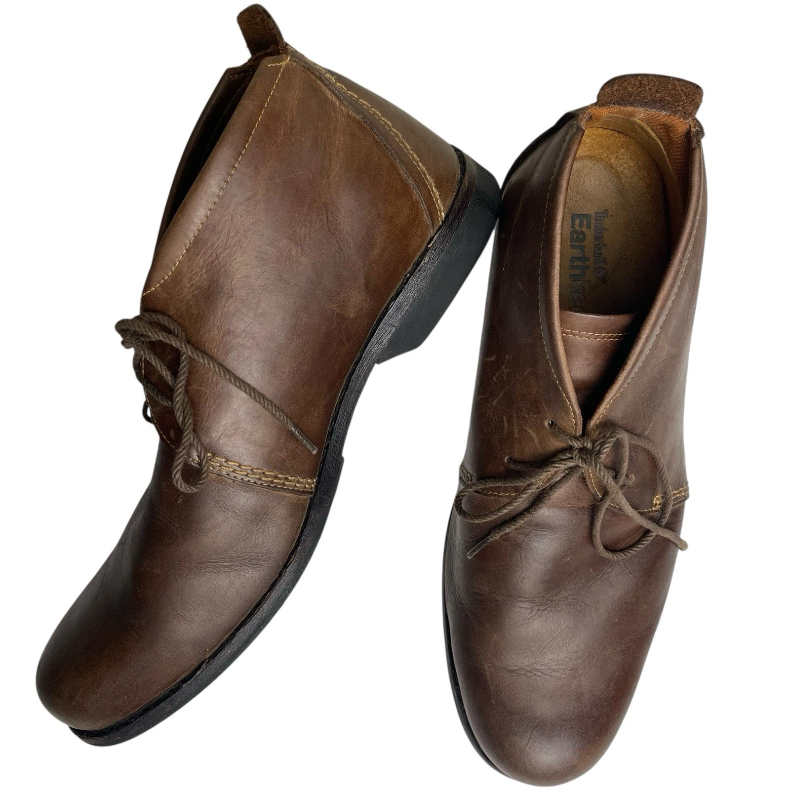 Timberland Earthkeepers scarpe chukka stivaletti uomo marroni 100% pelle misura 9M