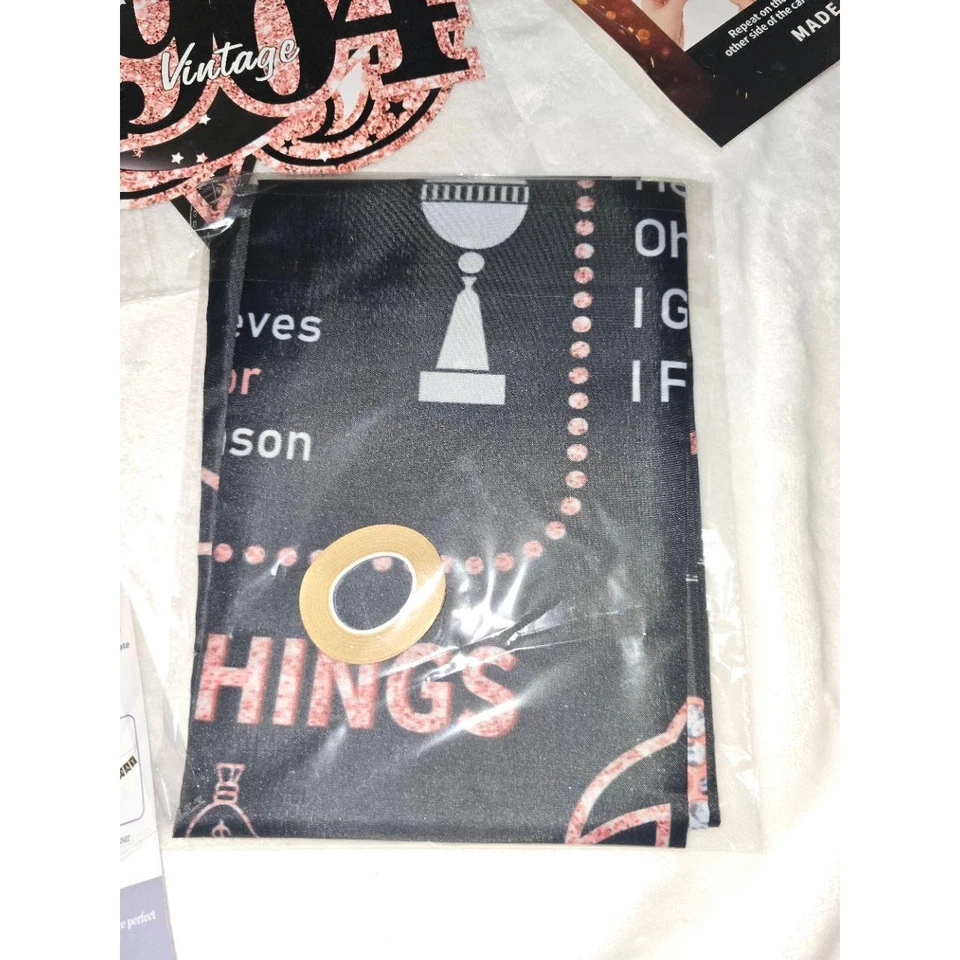 NUEVO 1964 60 cumpleaños oro rosa negro vintage kit de decoración de fiesta Foto 4 de 4