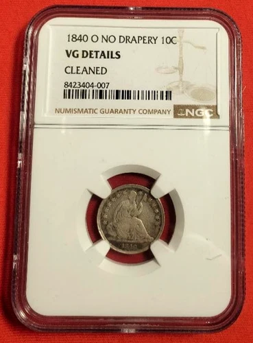 1840-O Seated Liberty Dime * No Drapery * NGC VG Details cleaned - rare *861*
