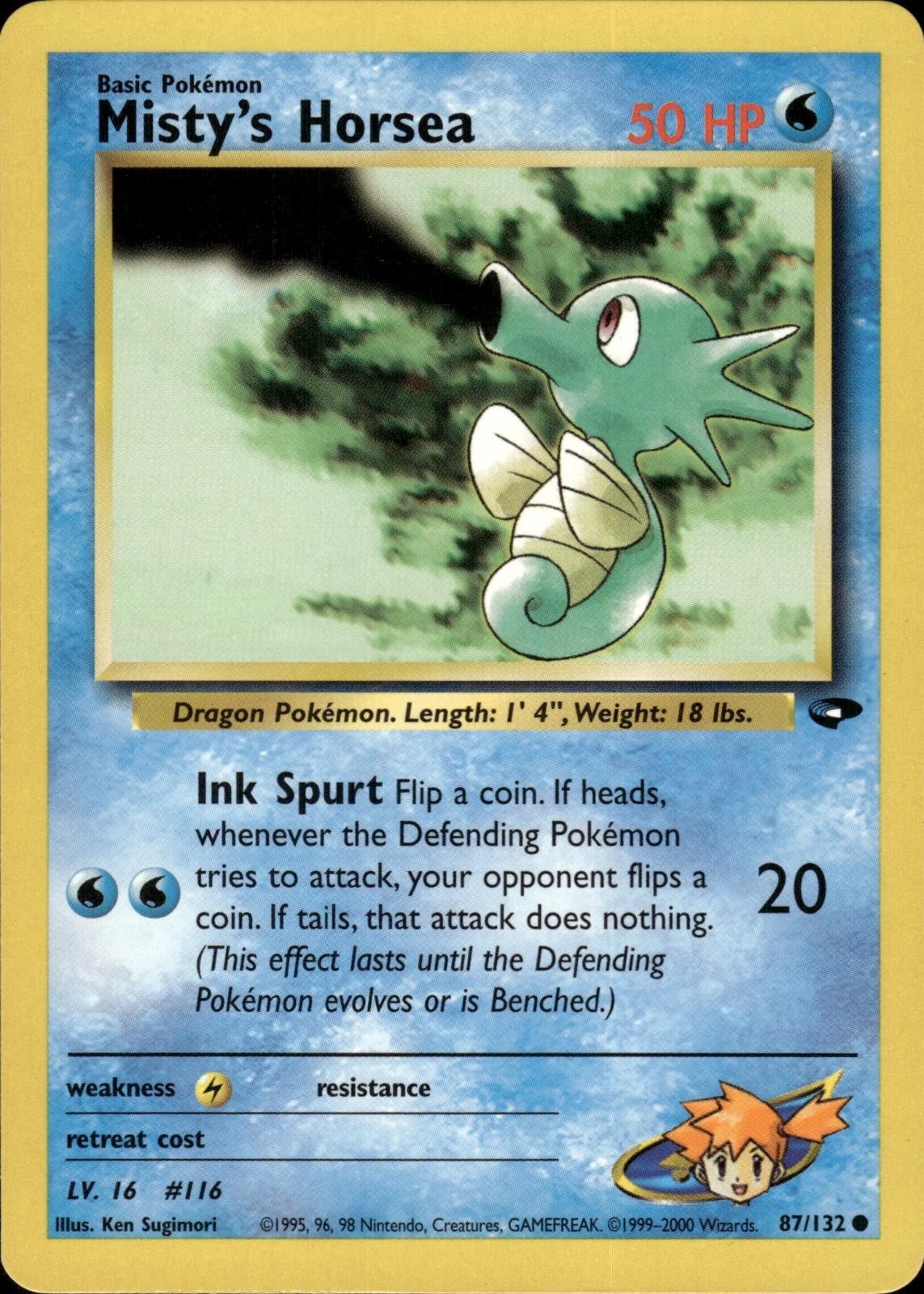 Pokemon Gym Challenge Common Misty's Horsea 87/132 - Near Mint (NM)