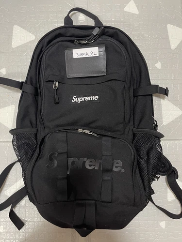 Sac à dos Supreme SS15, 1000 deniers Cordura, noir, état d'usage. Rare