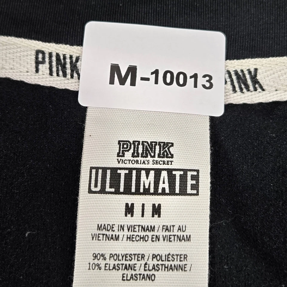 Victoria's Secret PINK Women Sweatshirt M Black Dog Ultimate Varsity Campus - Image 2 of 4
