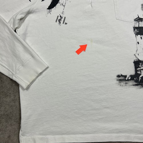 VTG Polo Ralph Lauren Rugby Shirt Mens Large White Graphic Print Long Sleeve by Ralph Lauren, Size L, $47.49 - Photo 2